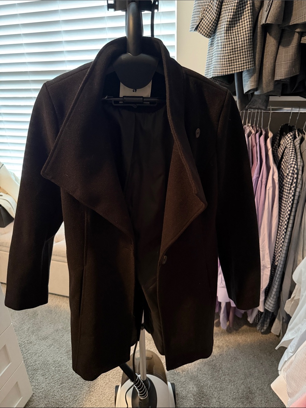 Allegra K Women's Black Pea Coat